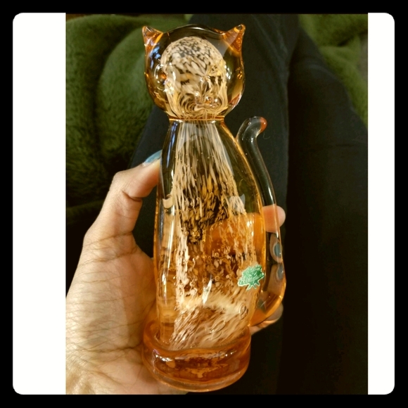 Vintage Other - Glass Cat Figurine Vintage Other - Glass Cat Figurine
